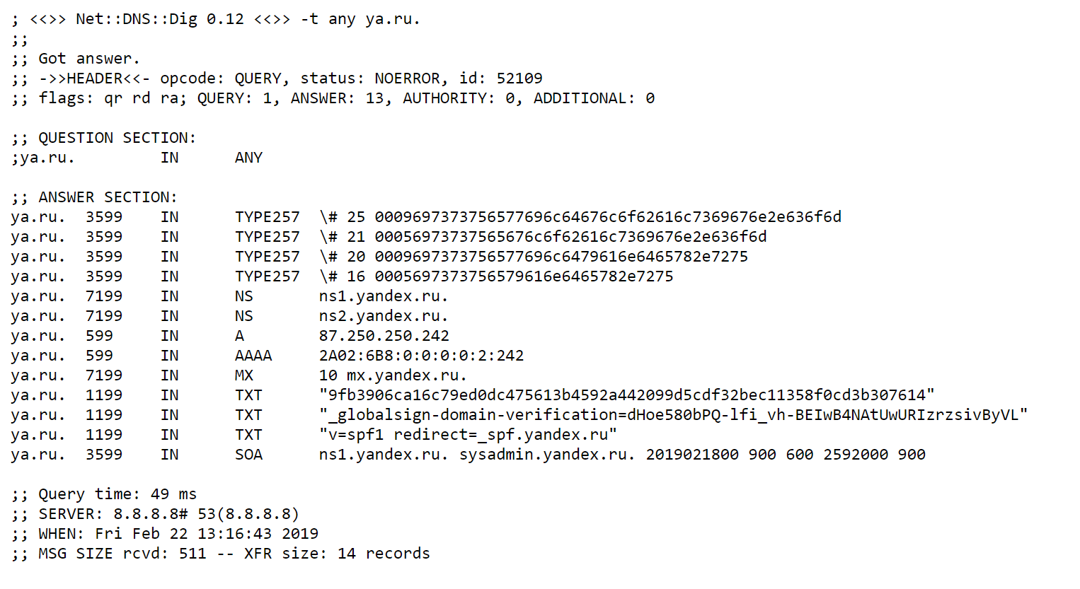 dns, output